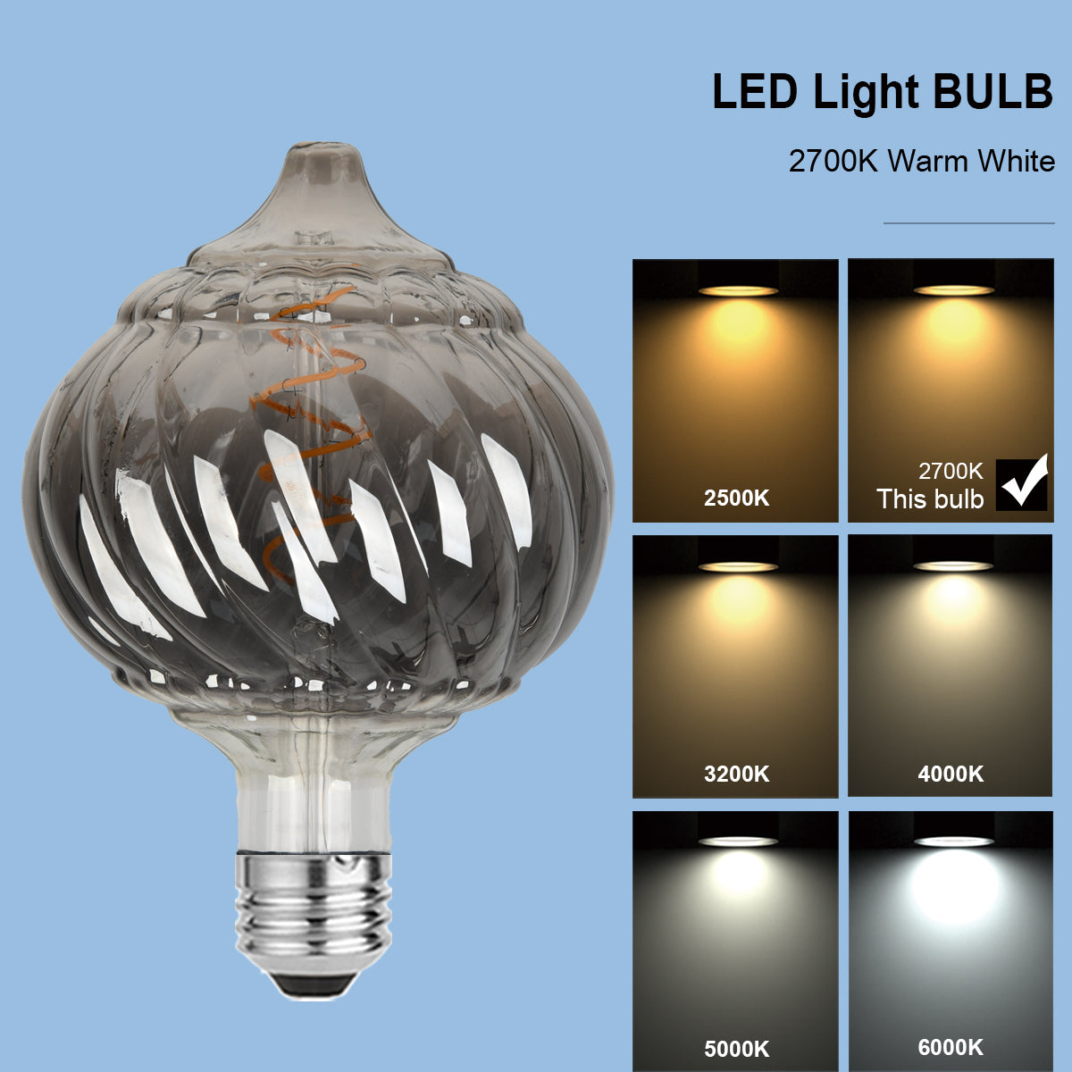 LED smoky gray bulb G150