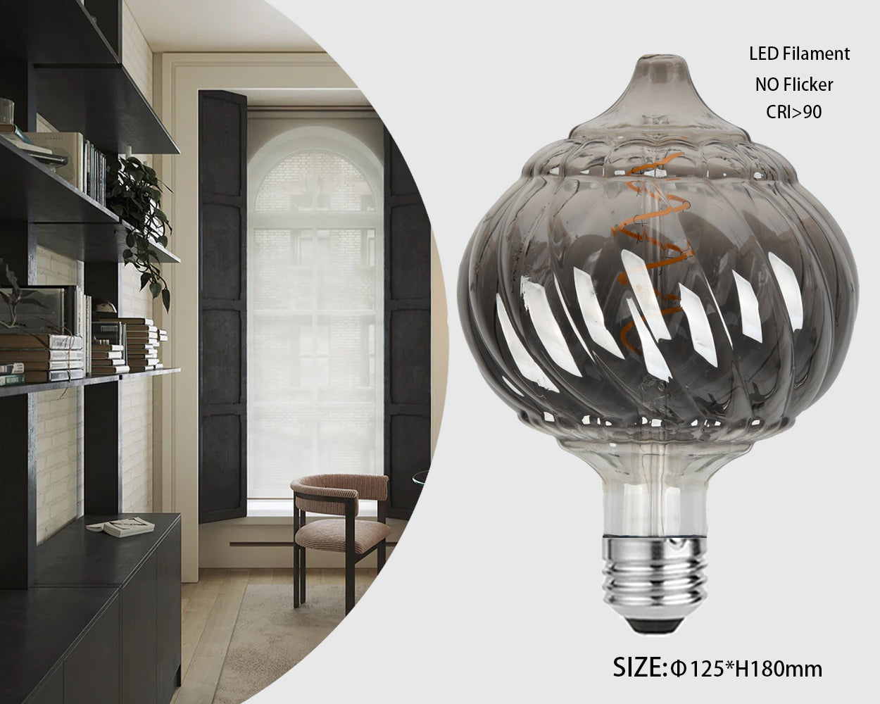 LED smoky gray bulb G150