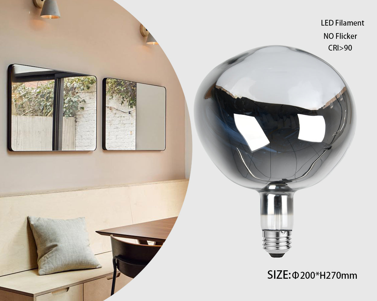 LED Transparent silver bulb