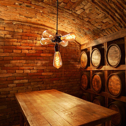 No Flicker Spiral Filaments Amber Glass ST64 Vintage LED Bulbs