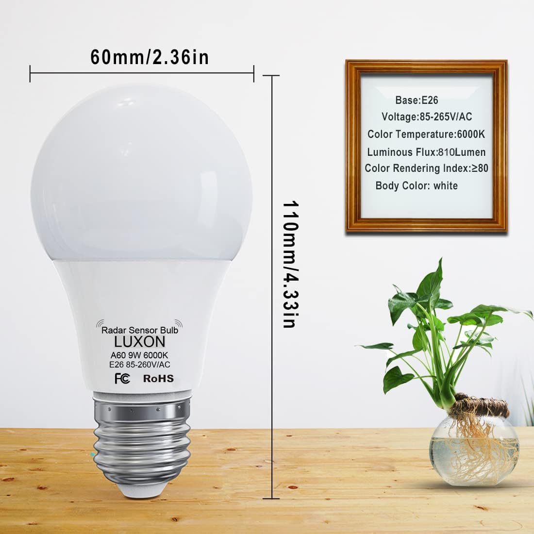 A60 radar sensor motion light bulb