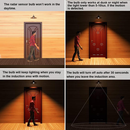 A60 radar sensor motion light bulb