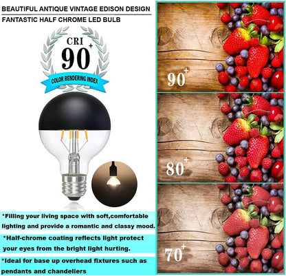 Half Chrome LED Edison Bulb